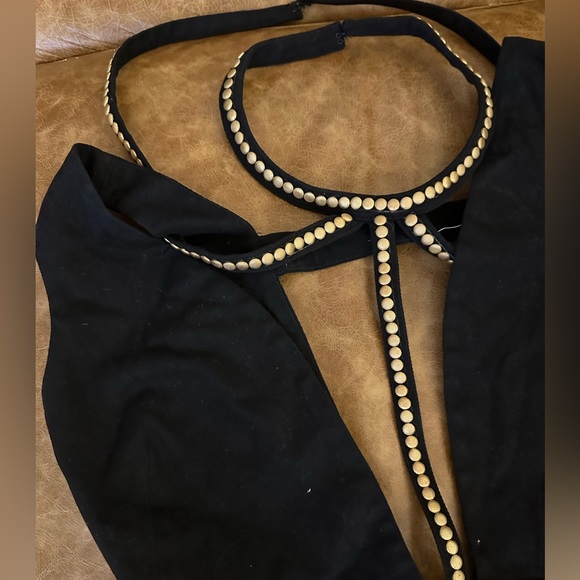 BNWT ELIYA THE LABEL BLACK AND GOLD CROP TOP! SIZE L! - Picture 2 of 11